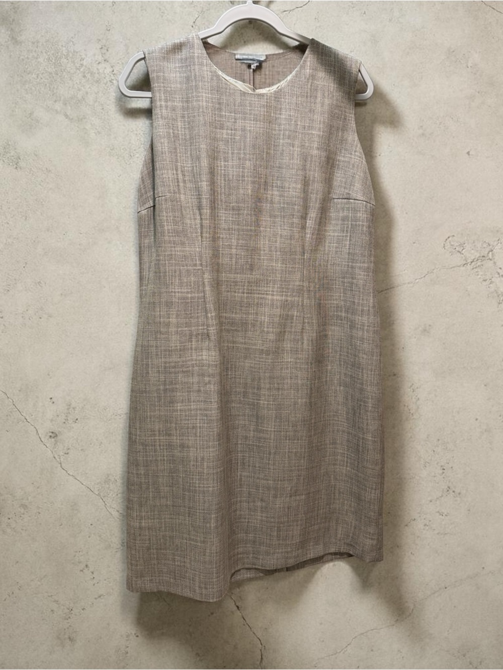 Coldwater Creek Taupe Textured Sleeveless High-Low Dress